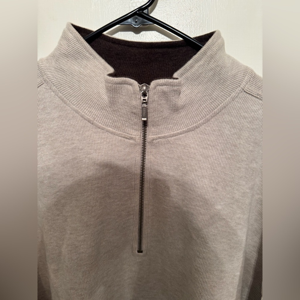Men's Half-Zip Sweater Pullover - Light Beige